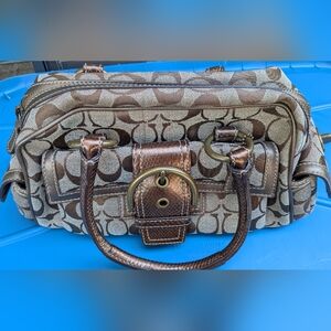 Vintage Coach Tan & Bronze Python Signature Satchel Limited Ed -hard to find!